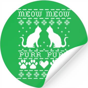 Discover Meow Cat Christmas Stickers