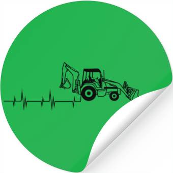Discover Backhoe combine loader civil engineering roadwork Stickers
