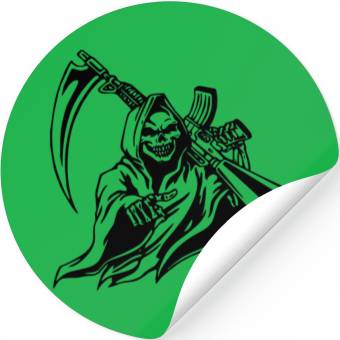 Discover Grim Reaper With Rifle ©WhiteTigerLLC.com Stickers
