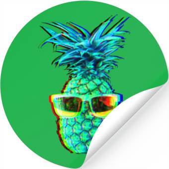 Discover EDM Pineapple EDM Trippy Neon Rave Stickers