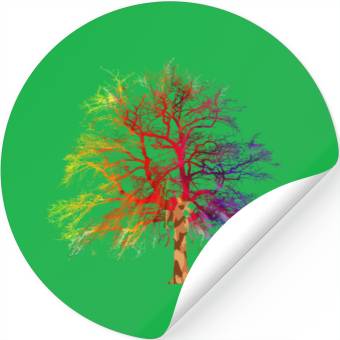 Discover Fantasy tree gradient chakra forest peace Stickers