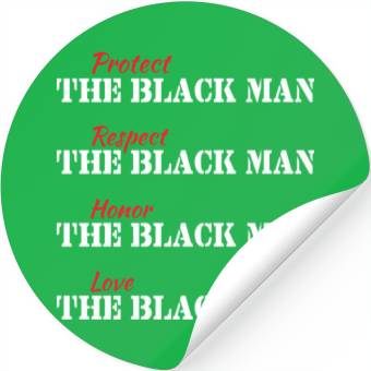 Discover Black Man (Wht Text) Stickers