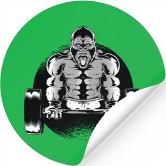 Discover Gorilla Dumbell Stickers