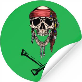 Discover Pirate Skull and Crossbones Stickers
