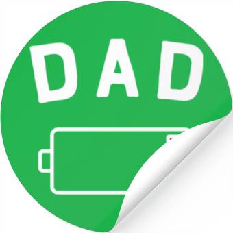 Discover DAD LOW BAT Stickers