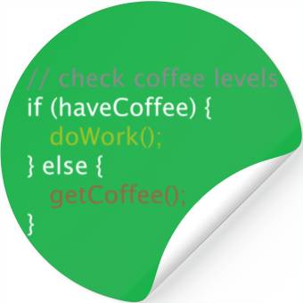 Discover Computer Science Nerd Geek Programmer Coffee Work Stickers