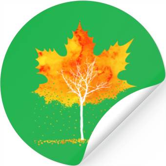 Discover Maple Leaf Autumn Orange Fall Leaves Stickers