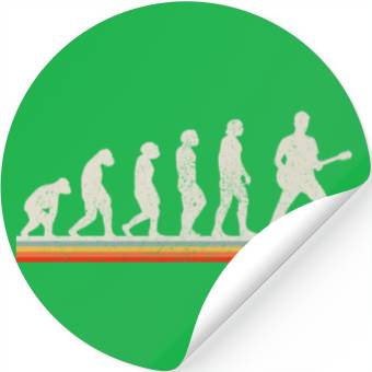 Discover Guitar Player Evolution Vintage Gift Stickers