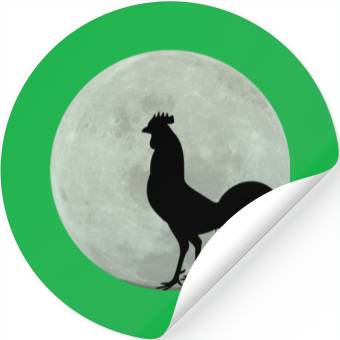 Discover Chicken Full Moon Stickers