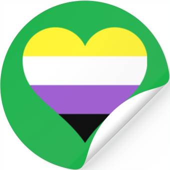 Discover Nonbinary pride flag heart LGBTQ Stickers