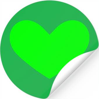 Discover Green heart Stickers