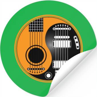 Discover Guitar Ying Yang Stickers