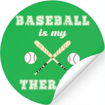 Discover Baseball Is My Therapy Homerun evolution Stickers
