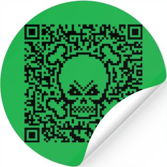 Discover Skull And Crossbones (Quick Response Code / POS) Stickers