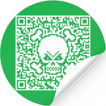 Discover Skull And Crossbones (Quick Response Code / NEG) Stickers