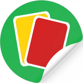Discover Red yellow card Stickers