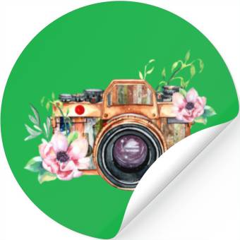 Discover Photography Machine And Flowers Stickers