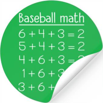 Discover Baseball math 6 4 3 2 Stickers