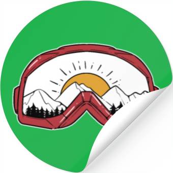 Discover Skiing Goggles - For Skiers Stickers