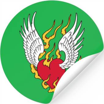 Discover On fire - Angel Heart Stickers