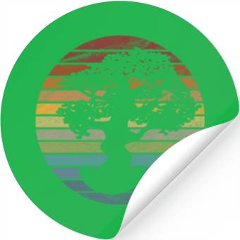 Discover Bonsai Tree Retro Stickers