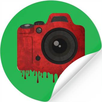 Discover Red splatter camera Stickers