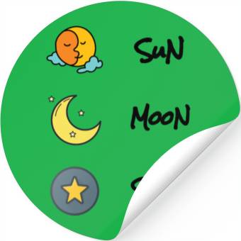 Discover sun moon and star Stickers