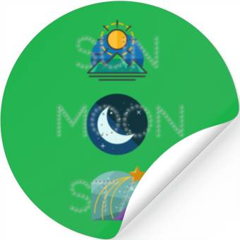 Discover sun moon and star Stickers