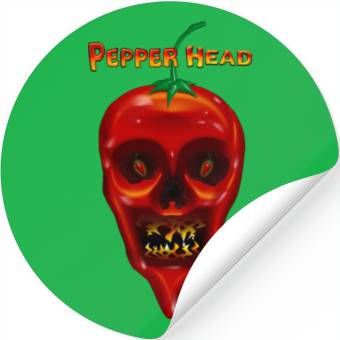 Discover Pepper Head Skull Stickers