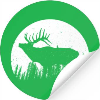 Discover Elk Antlers Forest Moon Stickers
