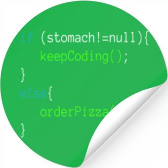 Discover Funny Code Order Pizza For Programing Stickers