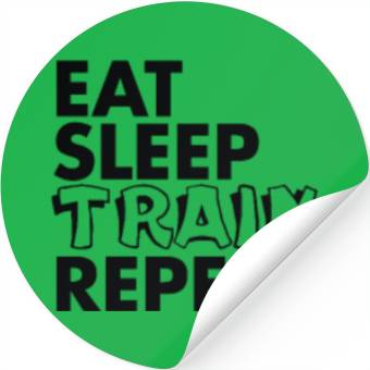 Discover eat sleep train repeat Stickers