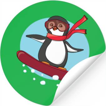 Discover Snowboarding Penguin Stickers