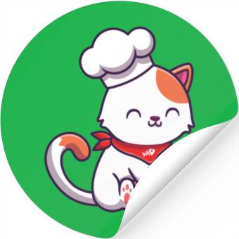 Discover Chef Cute Cat Baking Stickers