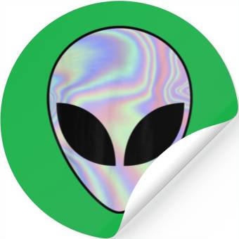 Discover Alien Head Colorful Alien Rave Stickers