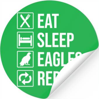 Discover Eat Sleep Eagles Repeat Funny Bald Eagle Stickers