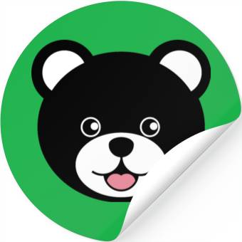 Discover Cute Black Teddy Bear Face Stickers