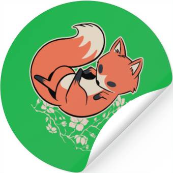 Discover Sakura Fox Cherry Blossom Stickers