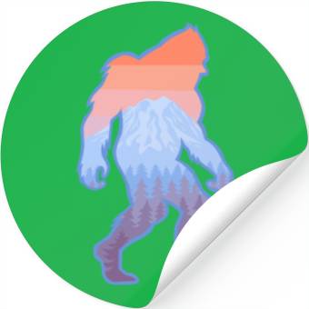 Discover Mt Rainier Bigfoot Sasquatch Stickers