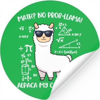 Discover Math Llama Funny Teacher Gift Stickers