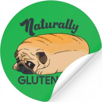 Discover GLUTEN FREE CUTE PUG BREAD Stickers