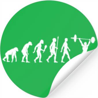 Discover Weightlifting Evolution Weightlifter Gym Gift Stickers
