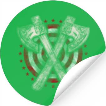 Discover Hatchet Lumberjack Axe Throwing Pocket Stickers