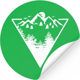 Discover Triangle frame artwork with wilderness landscape Stickers