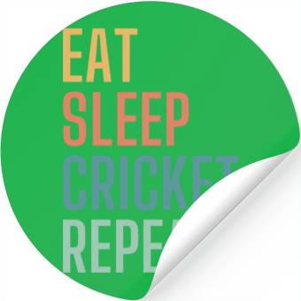 Discover Eat Sleep Cricket Repeat Stickers