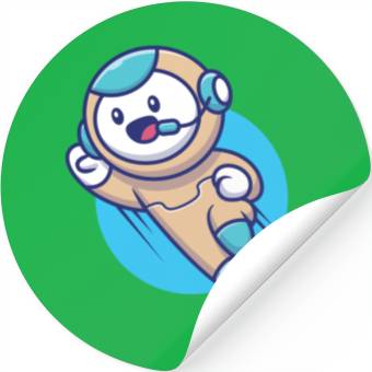 Discover Cute robot flying Stickers