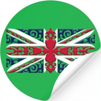 Discover Union Jack British Flag Ornamental Style Stickers