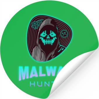 Discover Cyber Security - Malware Hunter Neon 2 Stickers