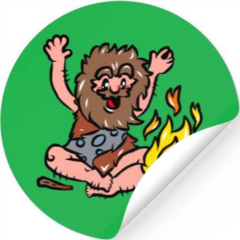 Discover Caveman with Fire Stickers