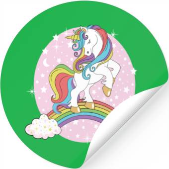 Discover Unicorn rainbow Stickers